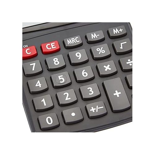  Amazon Basics LCD 8-Digit Desktop Calculator, 1 Pack, Small, Black