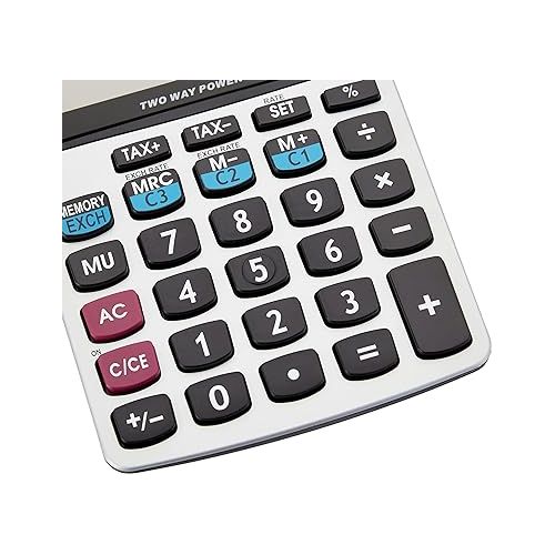  Amazon Basics LCD 8-Digit Desktop Calculator, 5-Pack, Silver