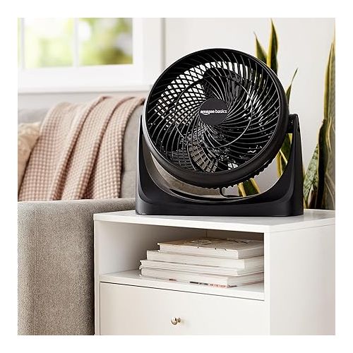  Amazon Basics 15-Inch Air Circulator Fan with 90-Degree Tilt Head and 3 Speed Settings, 70 Watts, Ultra Quiet (30 dB), Lightweight (4 LBS), Black, 7.6