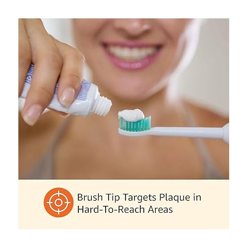  Amazon Basics Anti-Plaque Pro Replacement Brush Heads, White, 3 Count (Fits most Philips Sonicare Click-On Electric Toothbrushes) (Previously Solimo)