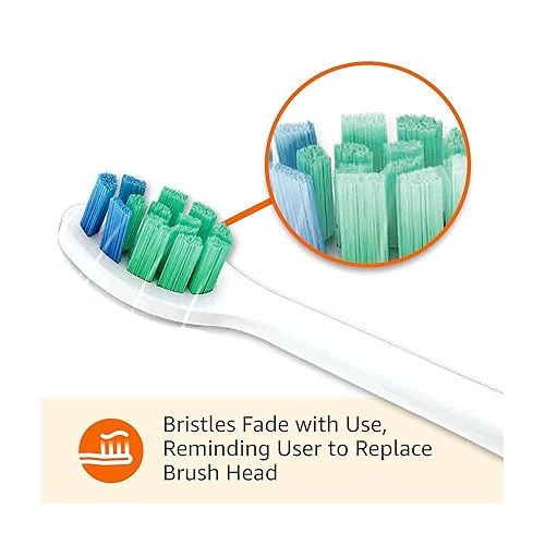  Amazon Basics Anti-Plaque Pro Replacement Brush Heads, White, 3 Count (Fits most Philips Sonicare Click-On Electric Toothbrushes) (Previously Solimo)
