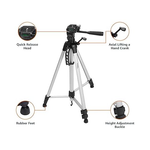  Amazon Basics 60-Inch Lightweight Tripod With Bag, Black