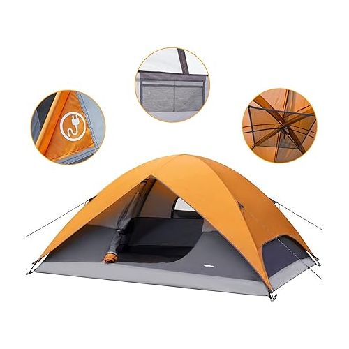  Amazon Basics Dome Camping Tent With Rainfly and Carry Bag, 4/8 Person