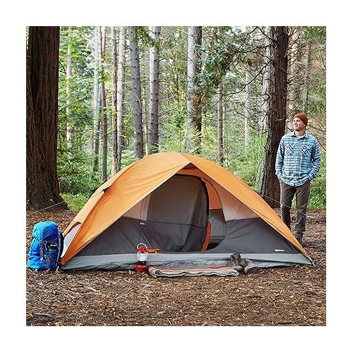  Amazon Basics Dome Camping Tent With Rainfly and Carry Bag, 4/8 Person