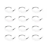 Amazon Basics Safety Glasses (Clear/Black), Anti-Fog, 12-pack (Previously AmazonCommercial brand)