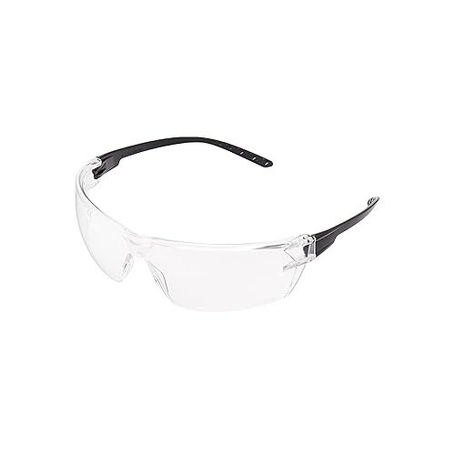 Amazon Basics Safety Glasses (Clear/Black), Anti-Fog, 12-pack (Previously AmazonCommercial brand)