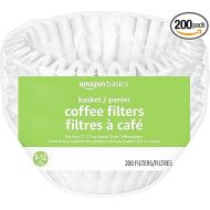 Amazon Basics Basket Coffee Filters for 8-12 Cup Coffee Makers, White, 200 Count