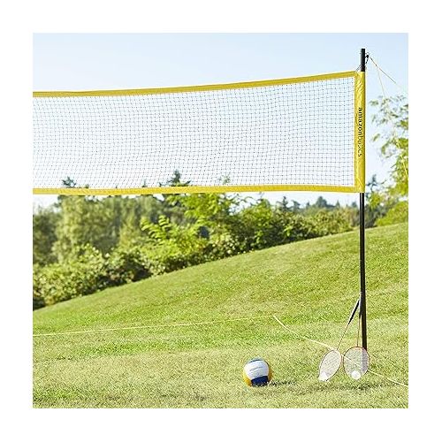  Amazon Basics Outdoor Volleyball and Badminton Combo Set with Net