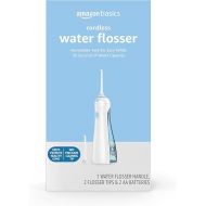 Amazon Basics HydroClean Cordless Water Flosser, 1 Handle, 2 Flosser Tips, 2 AA batteries included