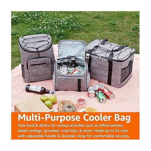  Amazon Basics Reusable Insulated Soft Cooler Bag/Backpack