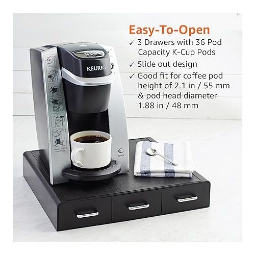  Amazon Basics Coffee Pod Storage Drawer for K-Cup Pods, 36 Pod Capacity, Black