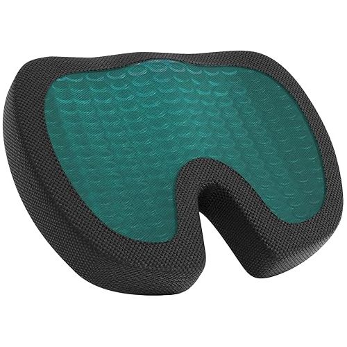  Amazon Basics Seat Cushion & Lumbar Support, Cool Gel Memory Foam, Rectangular, 2-Pack, Black