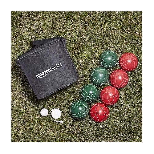  Amazon Basics Bocce Ball Outdoor Yard Games Set with Soft Carrying Case