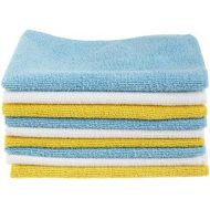 AmazonBasics Blue and Yellow Microfiber Cleaning Cloth, 24-Pack