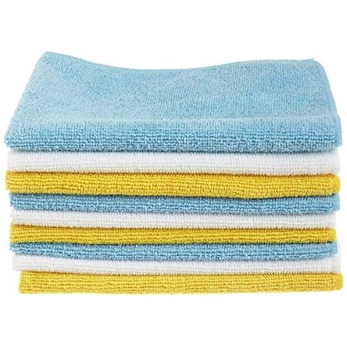  AmazonBasics Blue and Yellow Microfiber Cleaning Cloth, 24-Pack