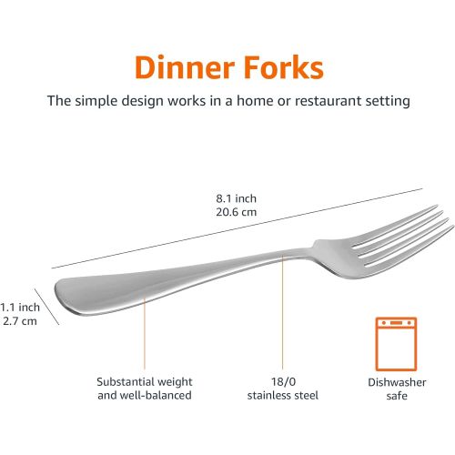  AmazonBasics stainless steel forks, L 8.13W 1.08, Silver