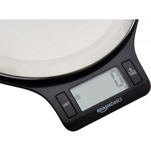  AmazonBasics Stainless Steel Digital Kitchen Scale with LCD Display, Batteries Included