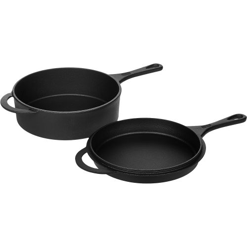  AmazonBasics Pre-Seasoned Cast Iron Skillet and Dutch Oven Set