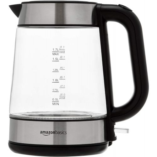  AmazonBasics Electric Glass and Steel Kettle - 1.7-Liter