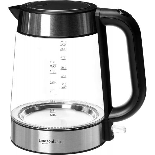  AmazonBasics Electric Glass and Steel Kettle - 1.7-Liter