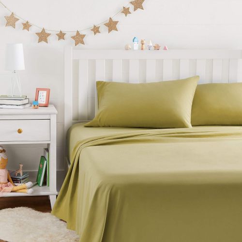  Amazon Basics Kids Sheet Set - Soft, Easy-Wash Lightweight Microfiber - Full, Mossy Green