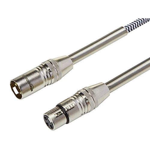  AmazonBasics 3 Pin Microphone Cable - Pack of 5, 25 Feet, Silver