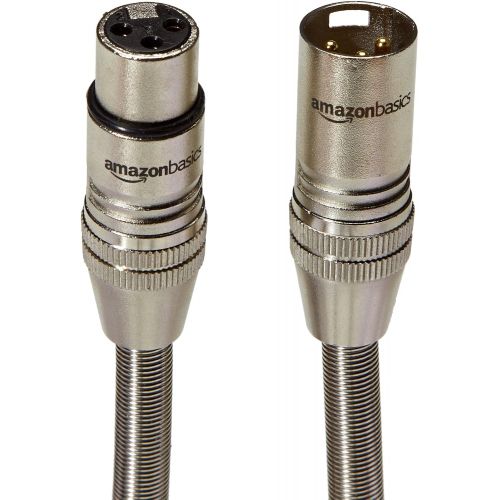  AmazonBasics 3 Pin Microphone Cable - Pack of 5, 25 Feet, Silver