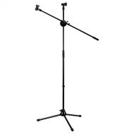 AmazonBasics Tripod Boom Microphone Stand - Height-Adjustable with Metal Base - 3.1 - 5.3-Foot, with Clothespin Mic Clip