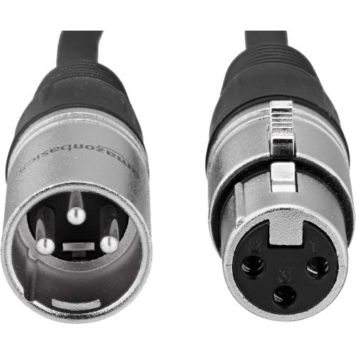  AmazonBasics XLR Male to Female Microphone Cable - 6 Feet, Black