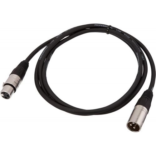  AmazonBasics XLR Male to Female Microphone Cable - 6 Feet, Black