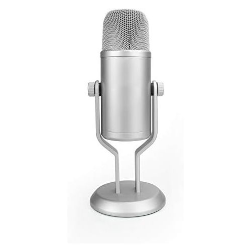  AmazonBasics Professional USB Condenser Microphone with Volume Control and OLED Screen, Silver