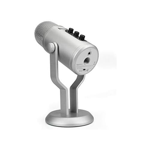  AmazonBasics Professional USB Condenser Microphone with Volume Control and OLED Screen, Silver