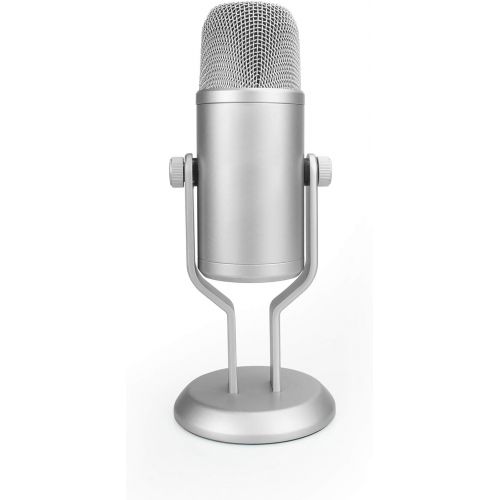  AmazonBasics Professional USB Condenser Microphone with Volume Control and OLED Screen, Silver