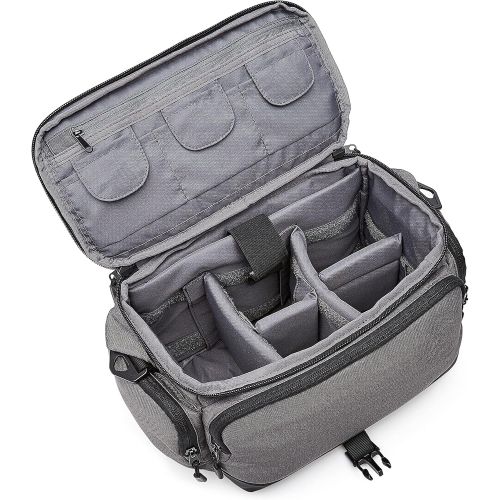  Amazon Basics Large DSLR Camera Gadget Bag - 11 x 6 x 8 Inches (Gray)