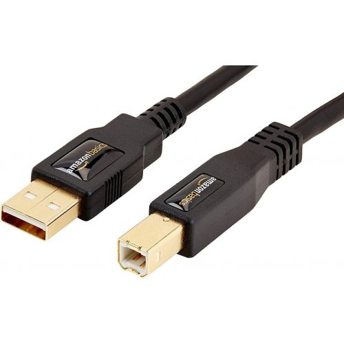  Amazon Basics USB 2.0 Printer Type Cable - A-Male to B-Male - 16 Feet (4.8 Meters), Black