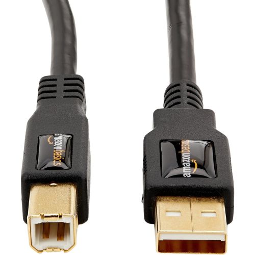  Amazon Basics USB 2.0 Printer Type Cable - A-Male to B-Male - 16 Feet (4.8 Meters), Black