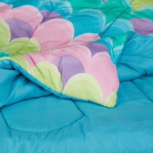  AmazonBasics Easy Care Super Soft Microfiber Kids Bed-in-a-Bag Bedding Set - Twin, Blue Waves