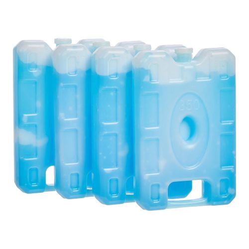  Amazon Basics Reusable Hard Sided Rectangular Ice Pack, 6.5 X 4.3 X 1.2, Blue, Pack of 4