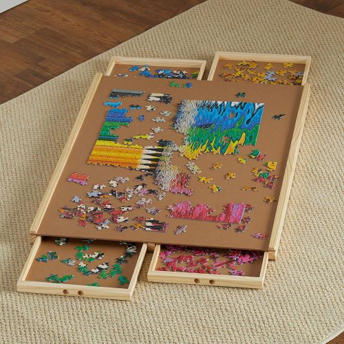  Amazon Basics Extra Large 1,500 Piece Puzzle Board and Organizer with Four Sliding Drawers