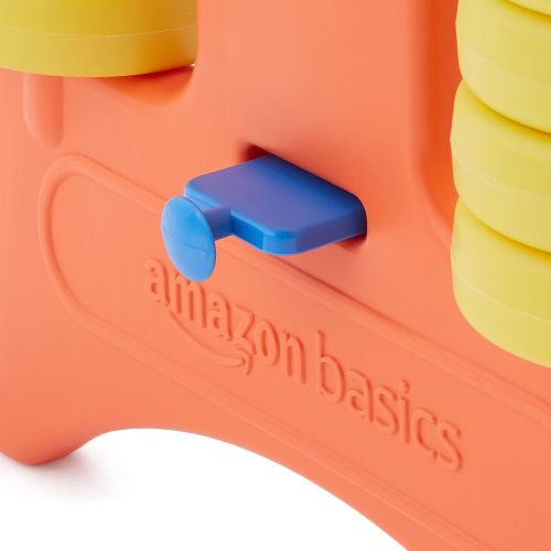  Amazon Basics Giant BPA-free 4-In-A-Row Premium Plastic Game Set with Carry Bag, Blue&Yellow