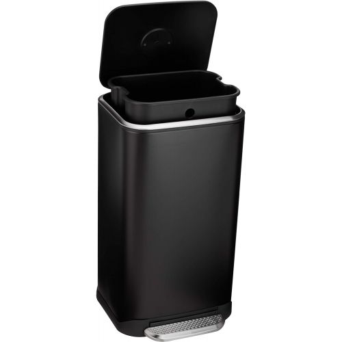  AmazonBasics Rectangle Soft-Close Trash Can - 32L, Black