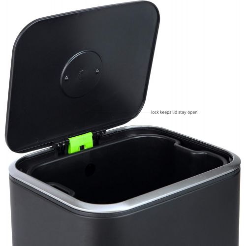  AmazonBasics Rectangle Soft-Close Trash Can - 32L, Black