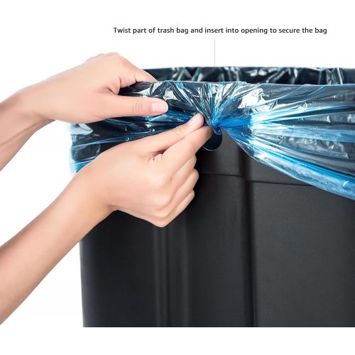  AmazonBasics Rectangle Soft-Close Trash Can for Narrow Spaces - 40L