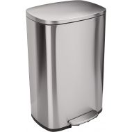 AmazonBasics Rectangle, Stainless Steel, Soft-Close, Step Trash Can, 50L, Satin Nickel