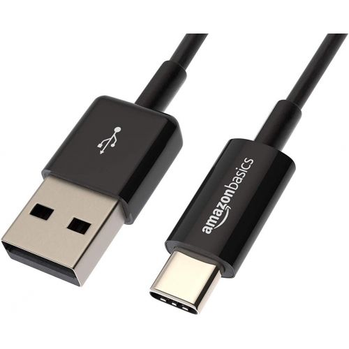  AmazonBasics USB Type-C to USB-A 2.0 Male Charger Cable, 3 Feet (0.9 Meters), Black