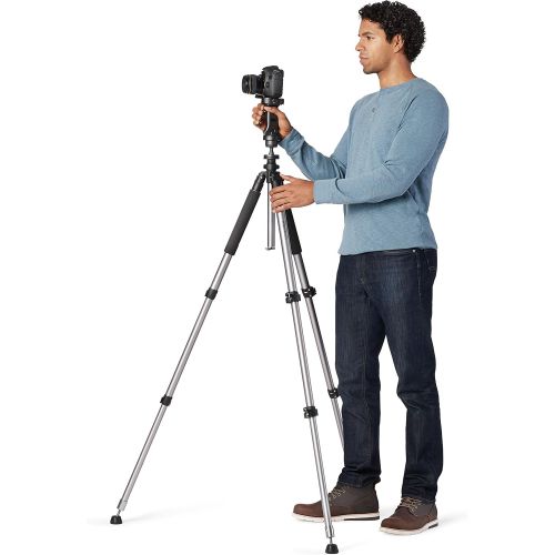  Amazon Basics Pistol Grip Camera Travel Tripod With Bag - 34.4 - 72.6 Inches, Black