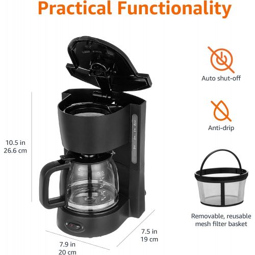  AmazonBasics 5-Cup Coffeemaker with Glass Carafe