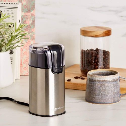  AmazonBasics Stainless Steel Electric Coffee Bean Grinder: Kitchen & Dining