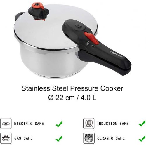  Visit the AmazonBasics Store AmazonBasics stainless steel pressure cooker, 4 litres/