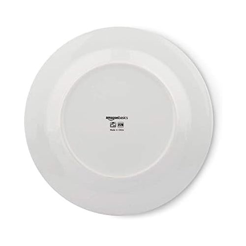  AmazonBasics 18-Piece Kitchen Dinnerware Set, Plates, Dishes, Bowls, Service for 6, Modern Elegance